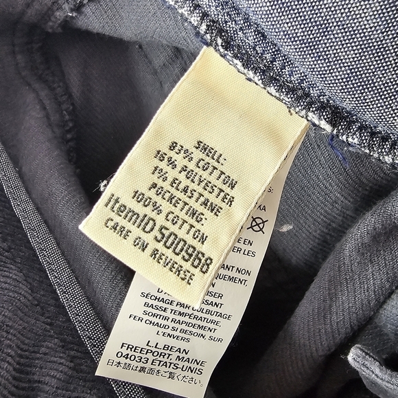 LL Bean Pants Women 16 Petite Short Gray Corduroy Favorite Fit Stretch Straight - Picture 8 of 11